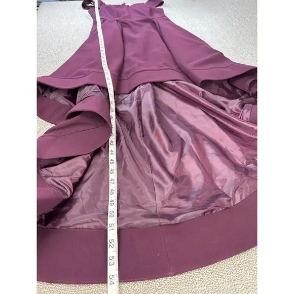 Calvin Klein Dress Formal High Low Off the Shoulder Plum Purple Size 8 - Picture 10 of 11